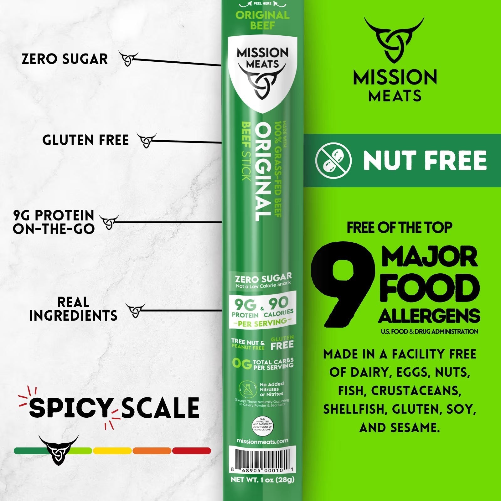 Zero Sugar Grass-Fed Beef Sticks (6 CT)
