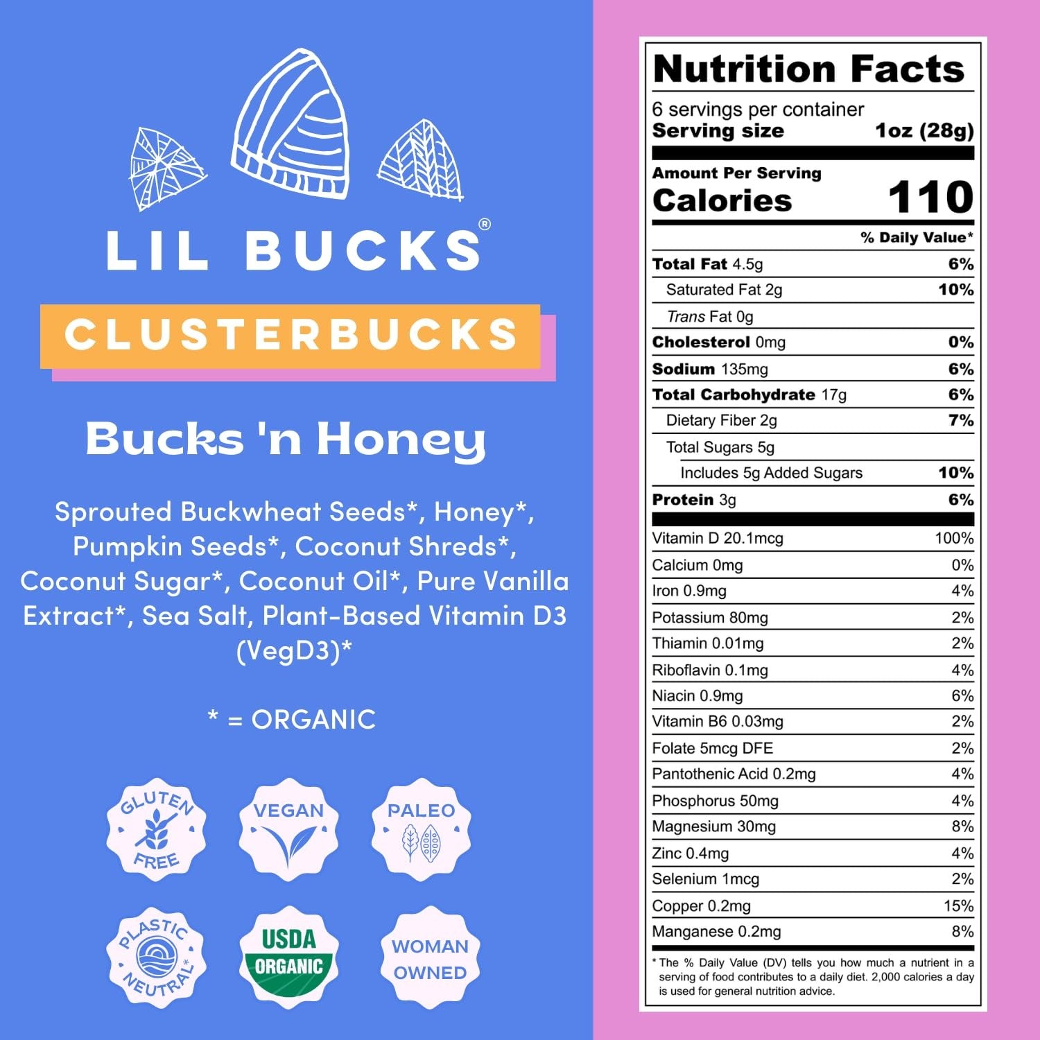 Bucks 'N Honey Clusterbucks Granola