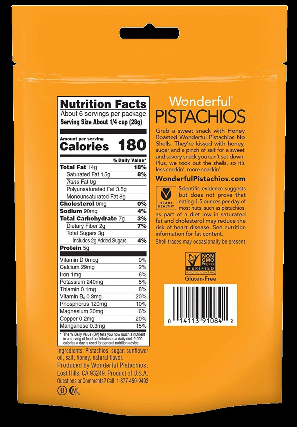 Honey Roasted No Shell Pistachios