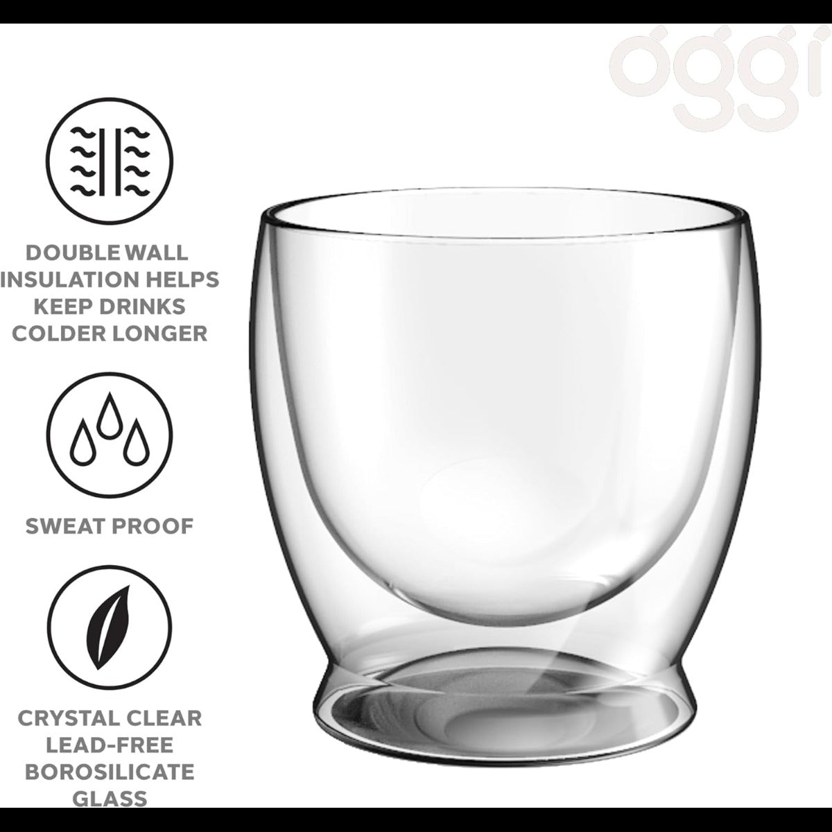 10oz Double Wall Borosilicate Rocks Glasses (2 CT)