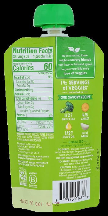 Organic Broccoli & Carrots Baby Food