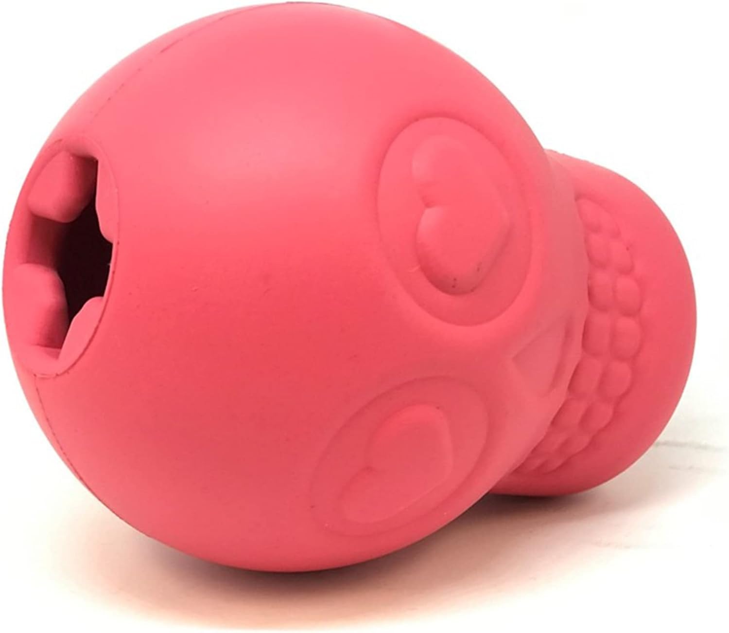 MuttsKickButt Skull – Dog Treat Dispenser & Chew Toy - Pink