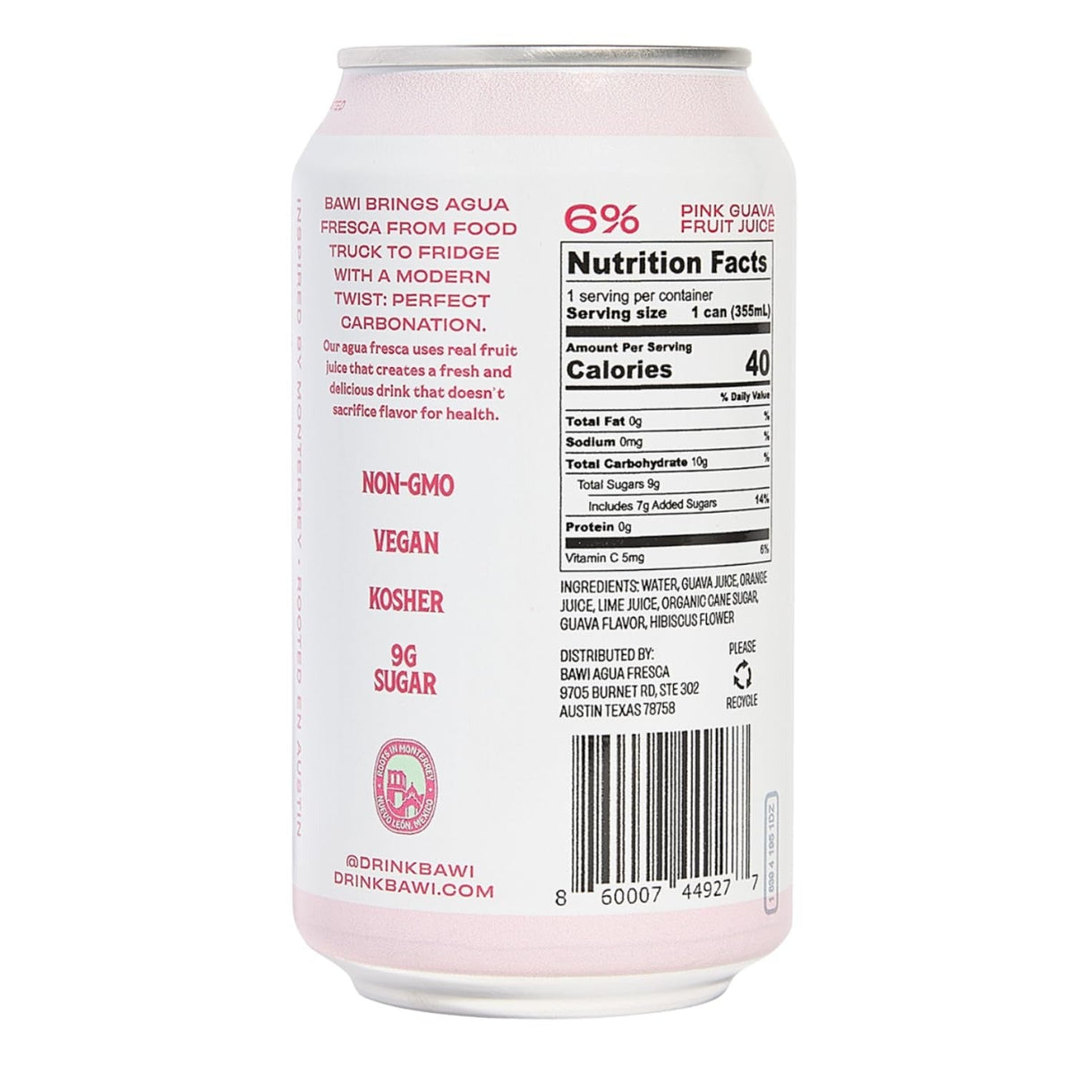 Sparkling Agua Fresca La Guayaba - Pink Guava (12 Pack)