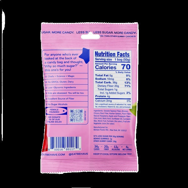 Behave Raspberry, Apple, & Pineapple Gummy Stars (6 Pack)