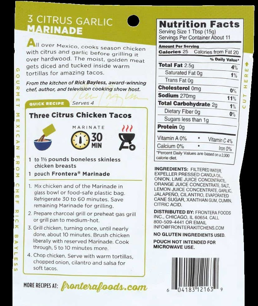 Three Citrus Garlic Marinade