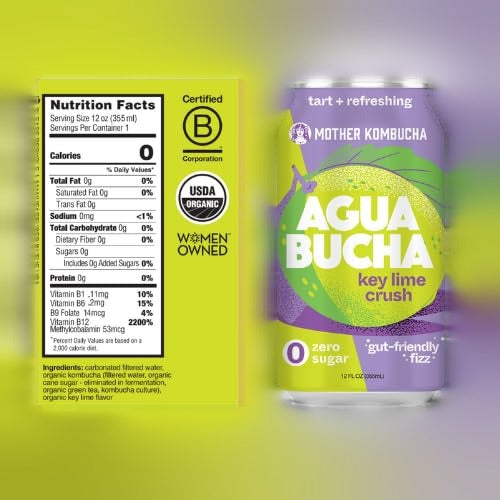 Kombucha Infused Sparkling Water Key Lime (12 Pack)