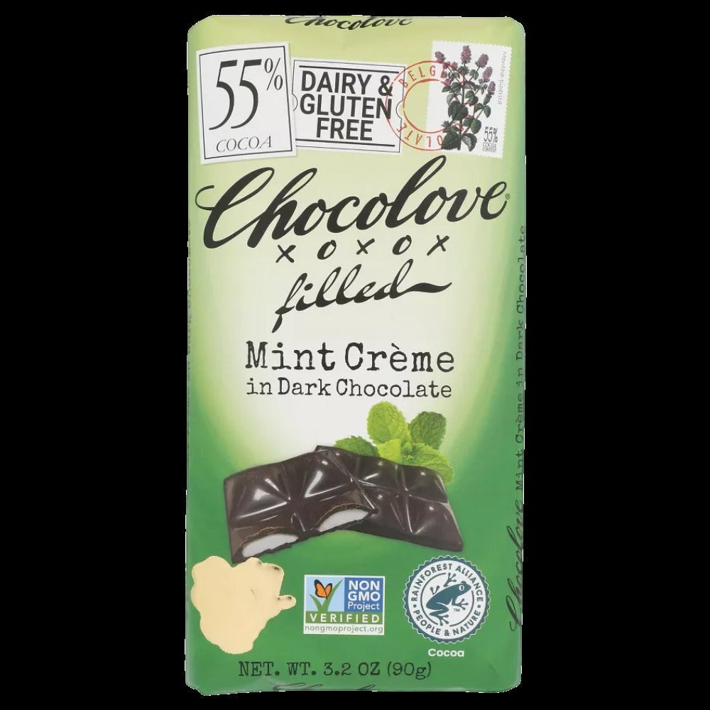 Dark Chocolate Mint Creme Filled Bar