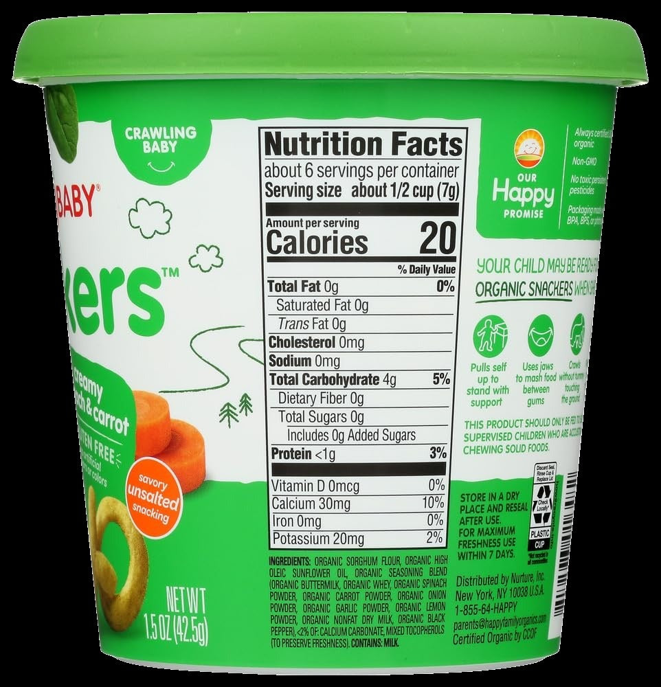 Organic Creamy Spinach & Carrot Baby Food (6 Pack)