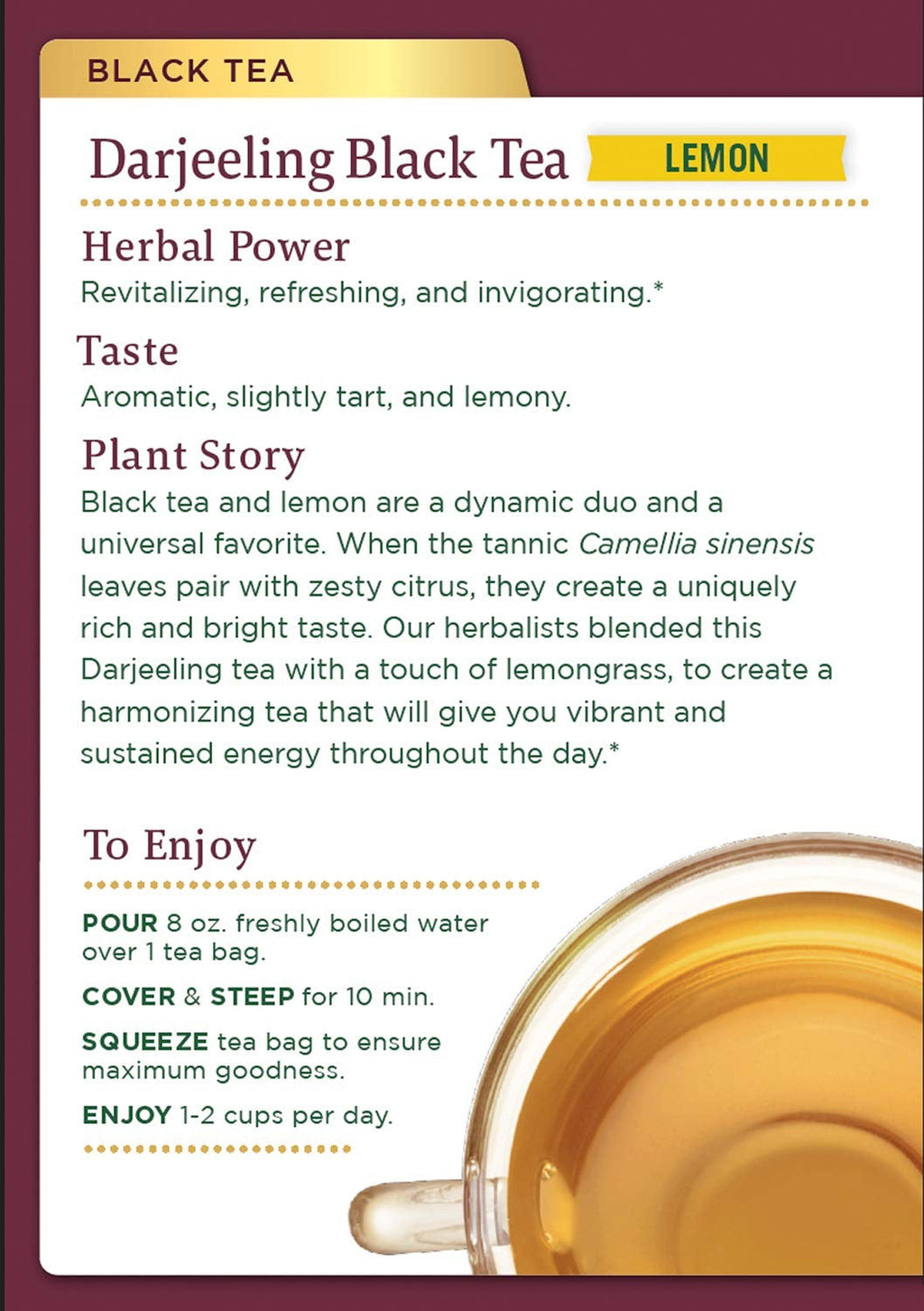 Black Tea Darjeeling Lemon 16 Ct
