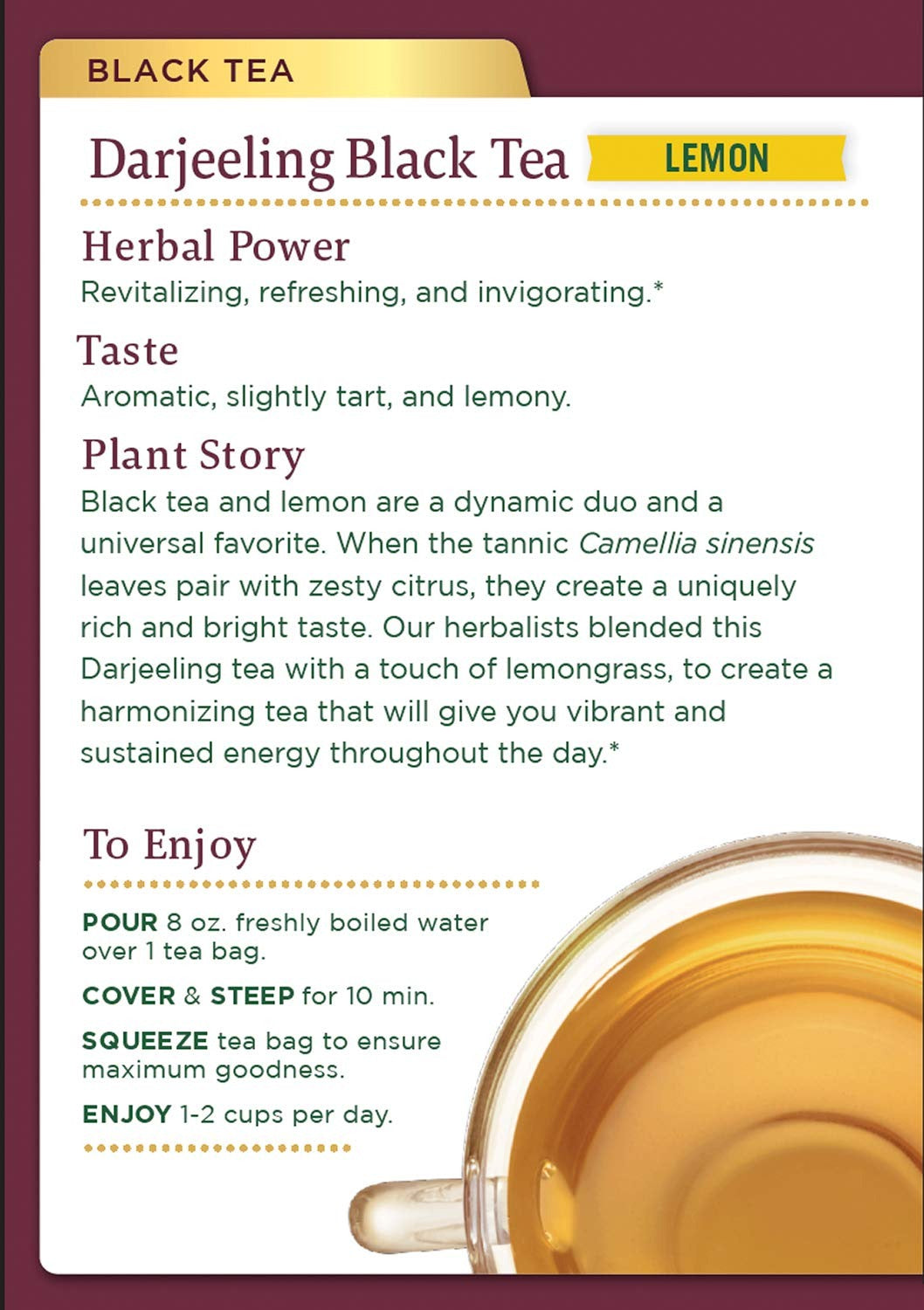 Black Tea Darjeeling Lemon 16 Ct