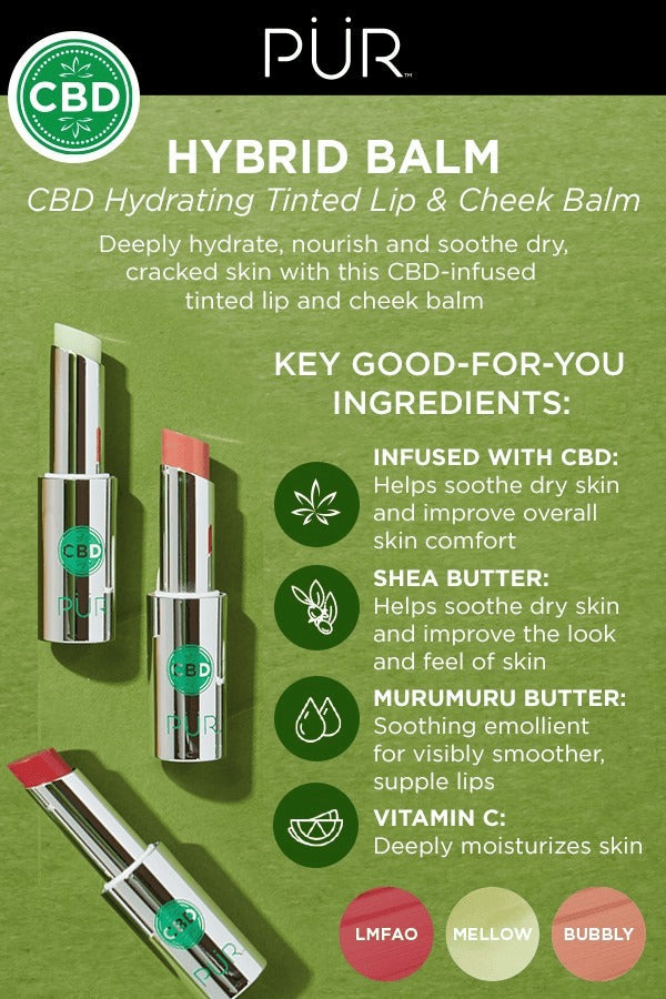 Hybrid Balm CBD Hydrating Tinted Lip & Cheek Balm - Bubbly