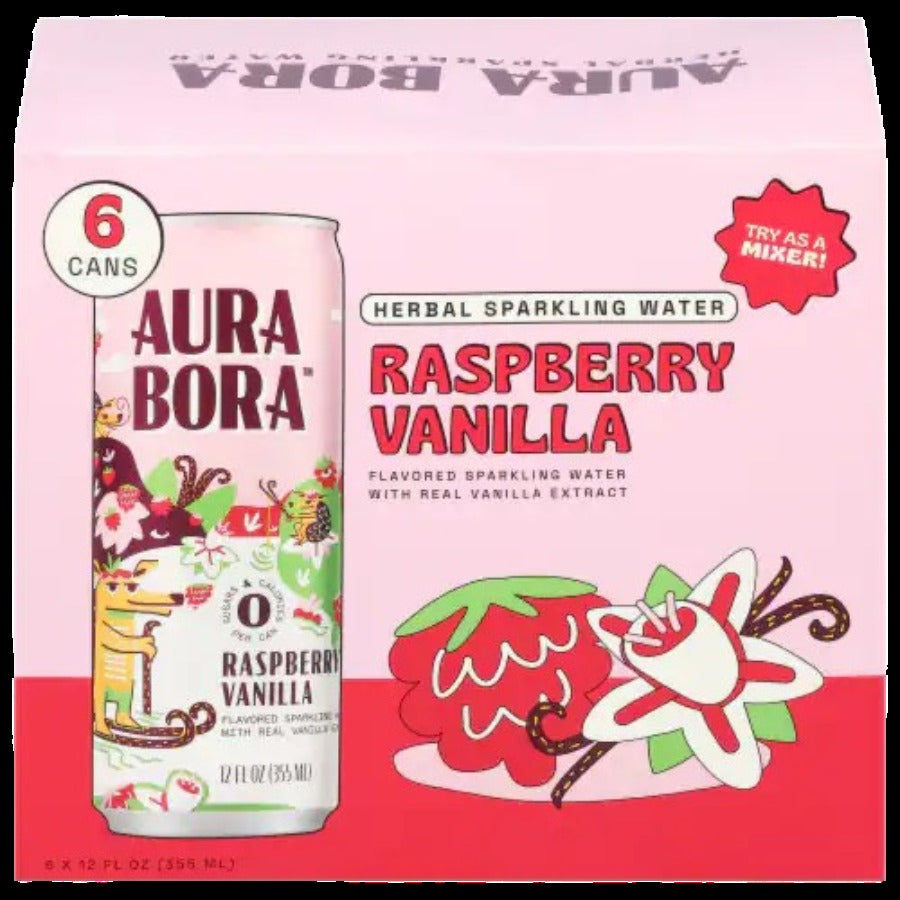 Raspberry Vanilla Sparkling Water (6 Pack)