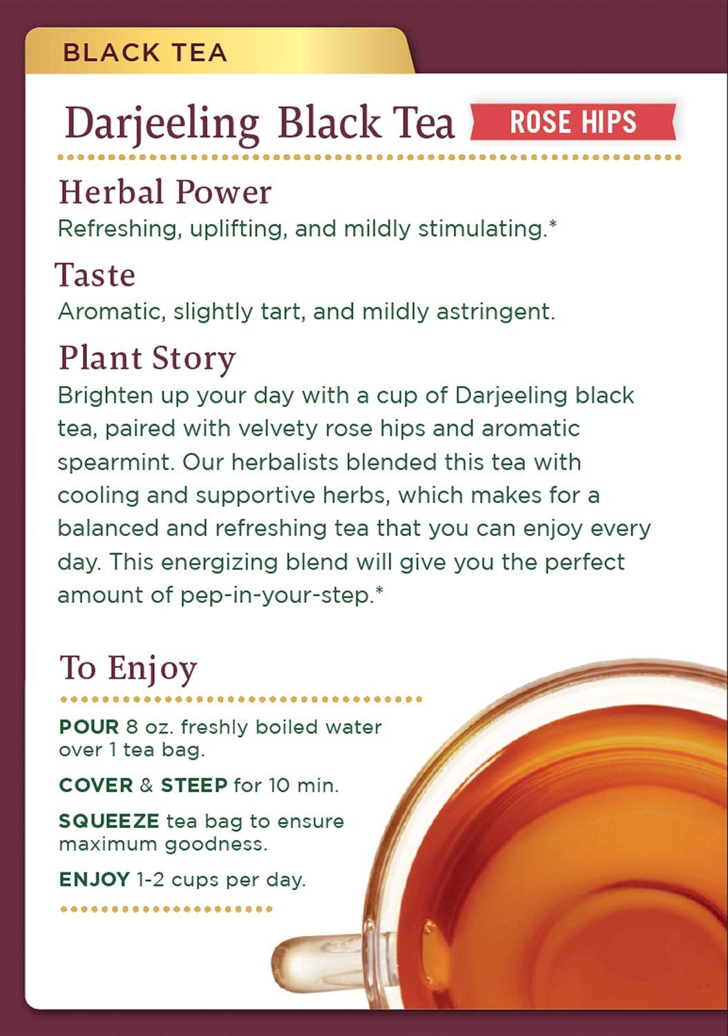 Black Tea Darjeeling Rose Hips 16 Ct