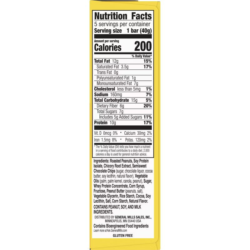 Protein Chewy Bars Peanut Butter Dark Chocolate (5 CT)