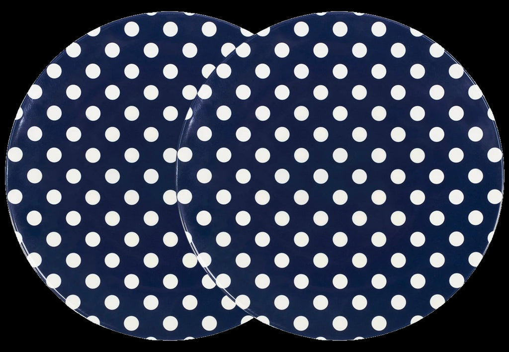 Melamine Dinner Plate, Navy W/ Dots (Set Of 2)