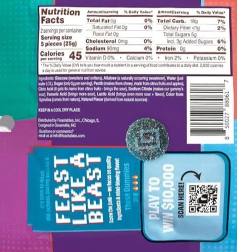 Karl's Gummies Sour Blue Raspberry (8 Pack)