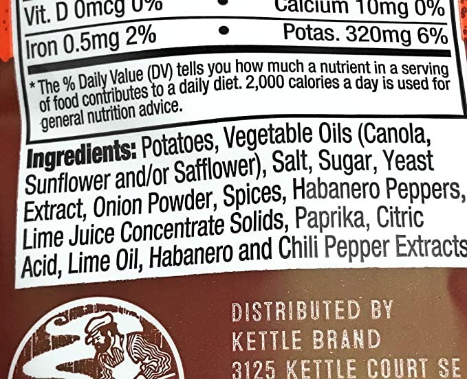 Krinkle Cut Habanero Lime Potato Chips