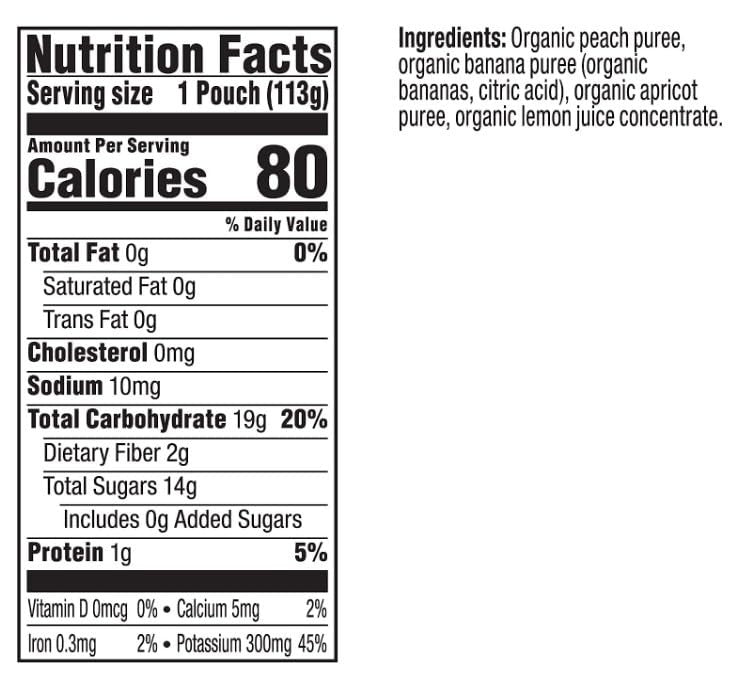 Peach, Banana & Apricot - Stage 2 Baby Puree (12 Pack)