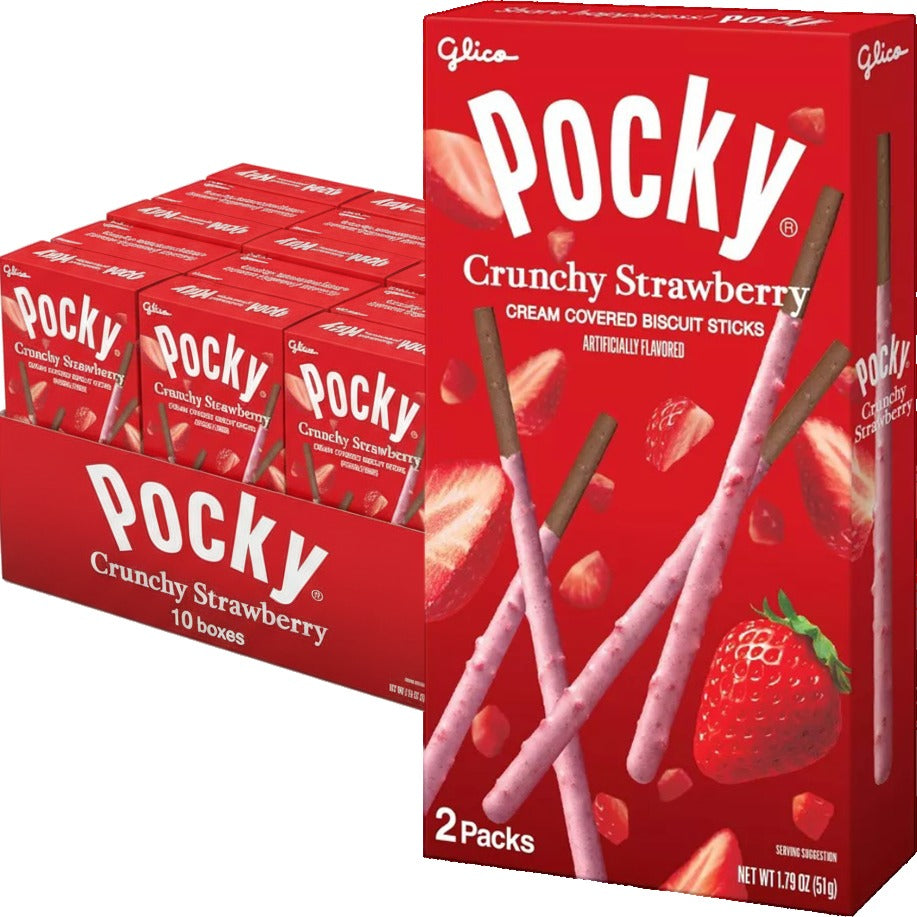 Crunchy Strawberry Cream Covered Biscuit Sticks (10 CT)