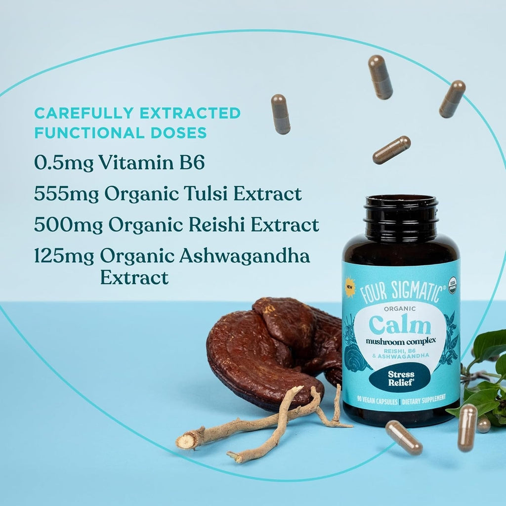 Organic Calm Mushroom Complex Vitamin Capsules (90 CT)