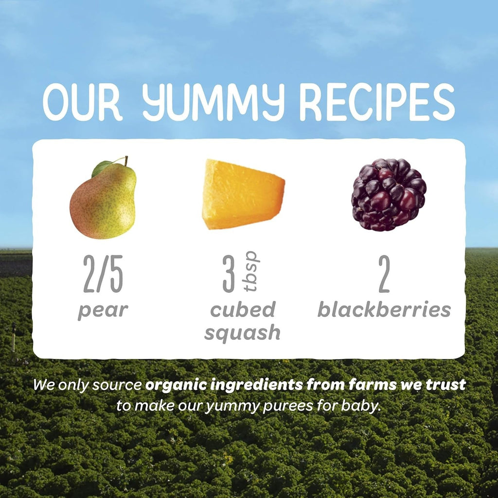 Organic Pears, Squash & Blackberries - Stage 2 (16 Pack)