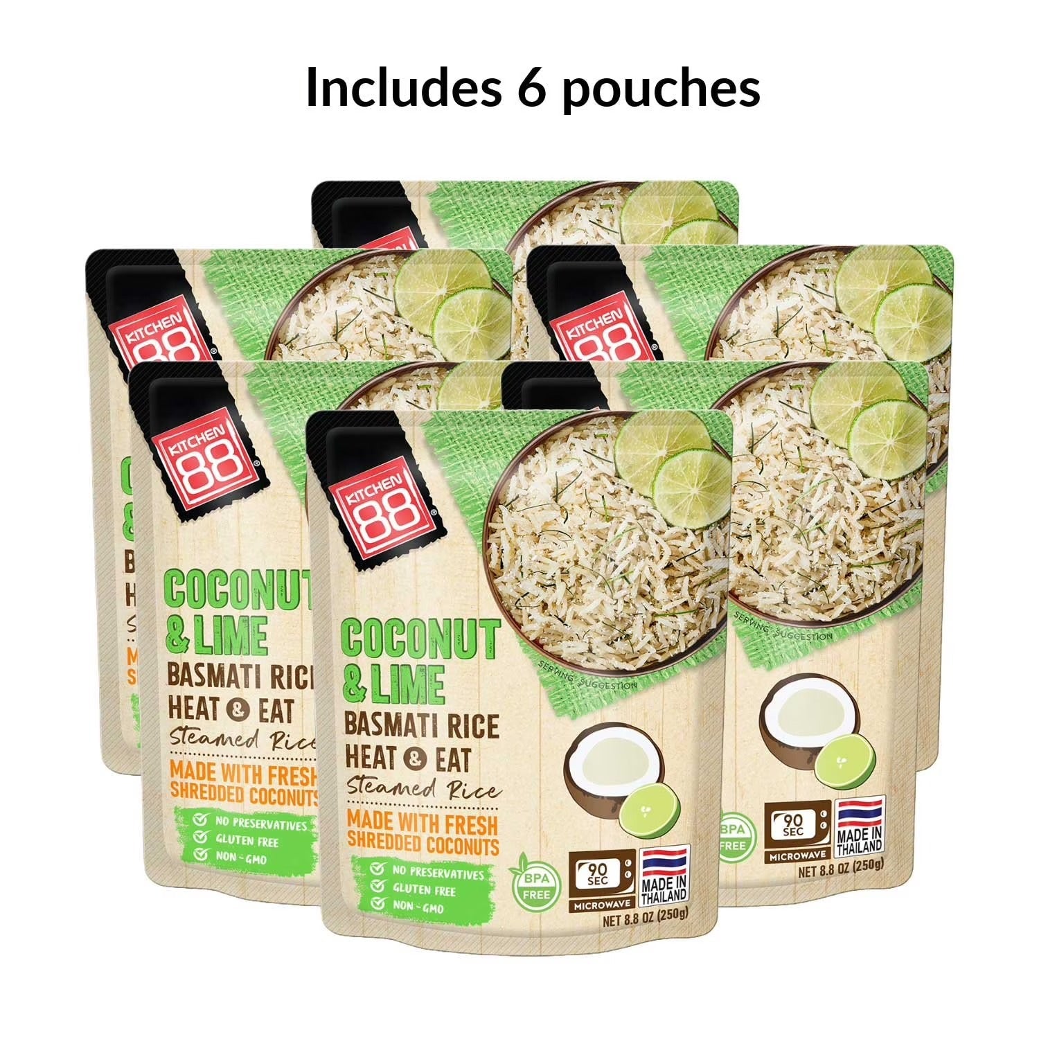 Kitchen 88 Coconut Lime Rice (6 Pack)