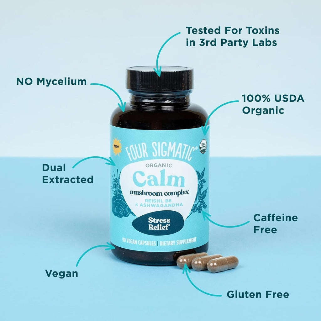 Organic Calm Mushroom Complex Vitamin Capsules (90 CT)
