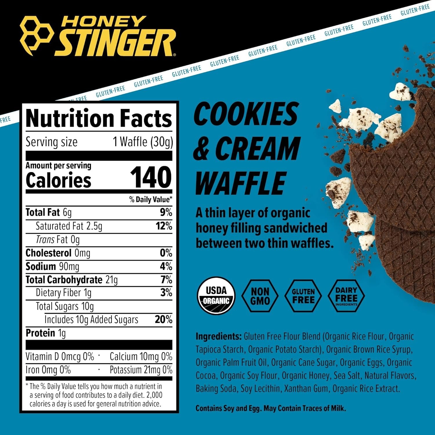 Cookies and Cream Energy Waffle (12 Pack)