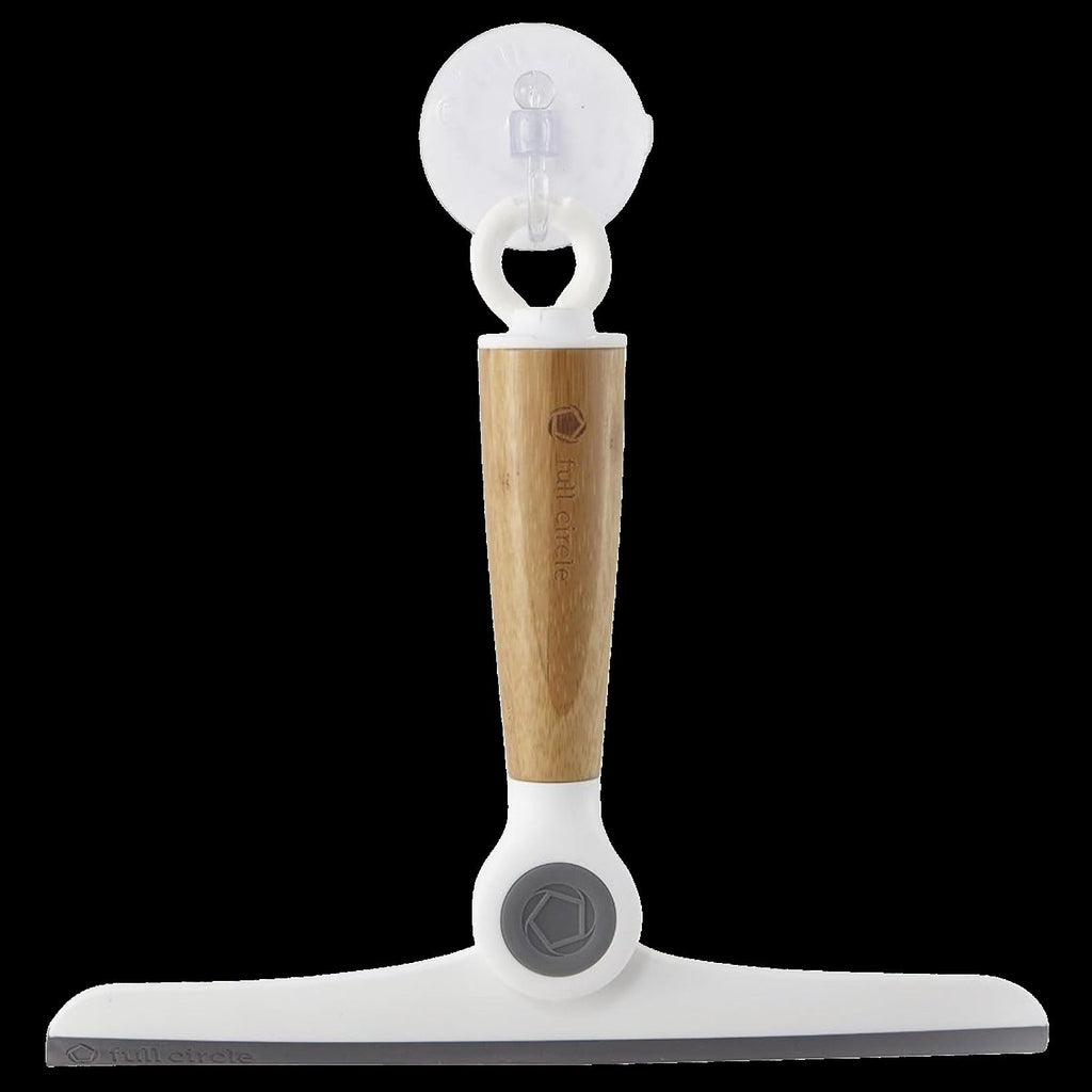 Wipe Out Pivoting Shower Squeegee with Hanging Hook - White