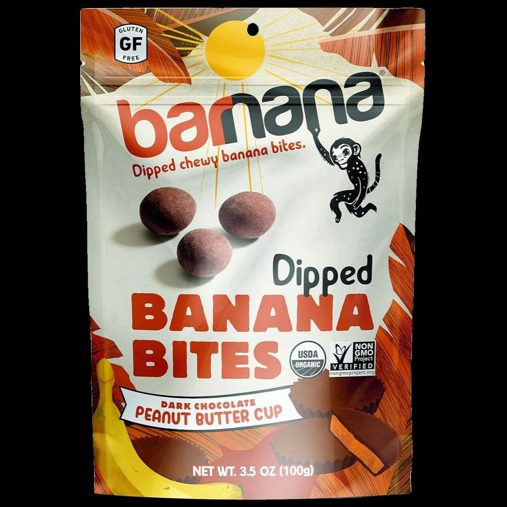 Organic Dark Chocolate Peanut Butter Cup Chewy Banana Bites