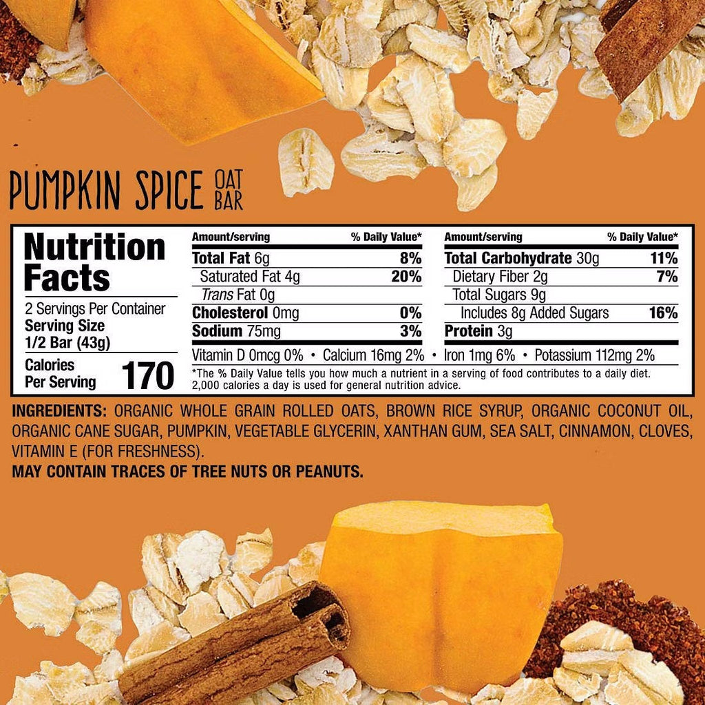 Pumpkin Spice Oats Bar (12 Pack)
