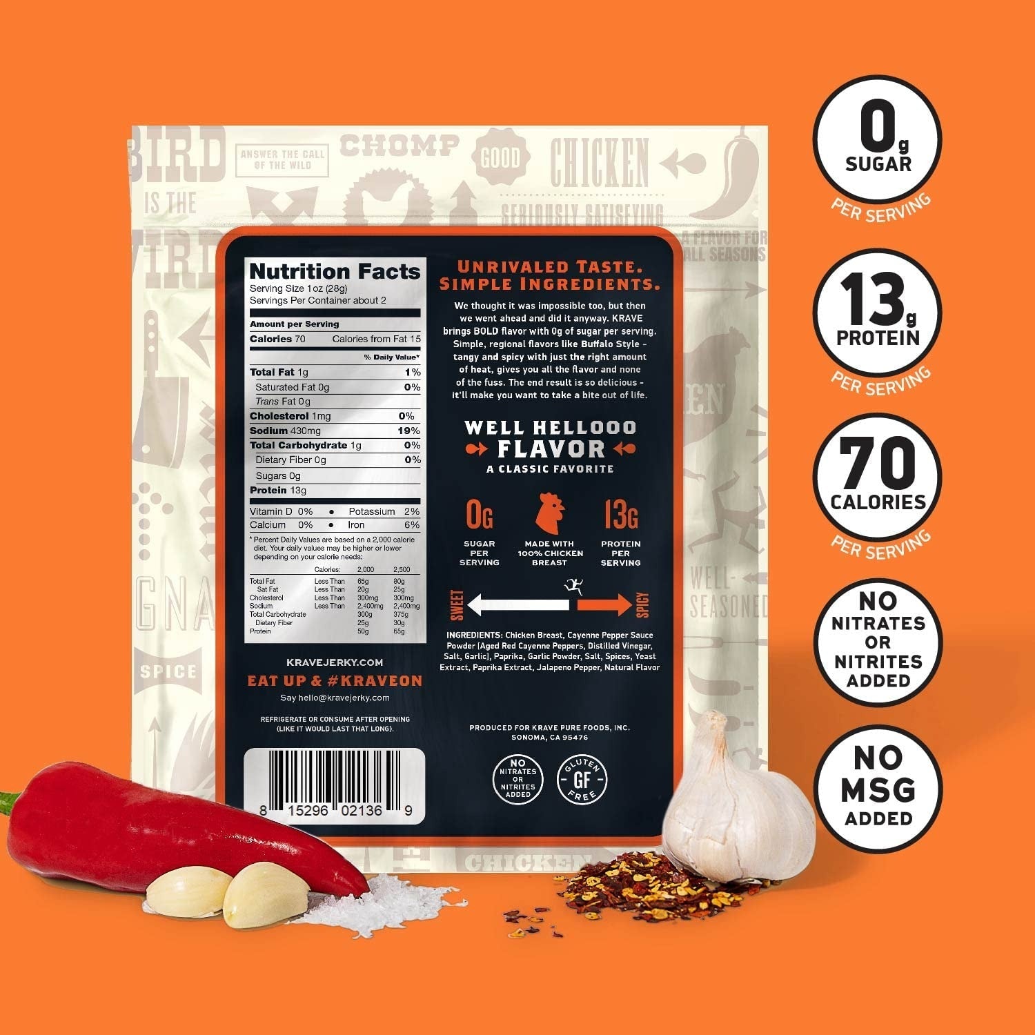 Zero Sugar Buffalo Style Chicken Jerky