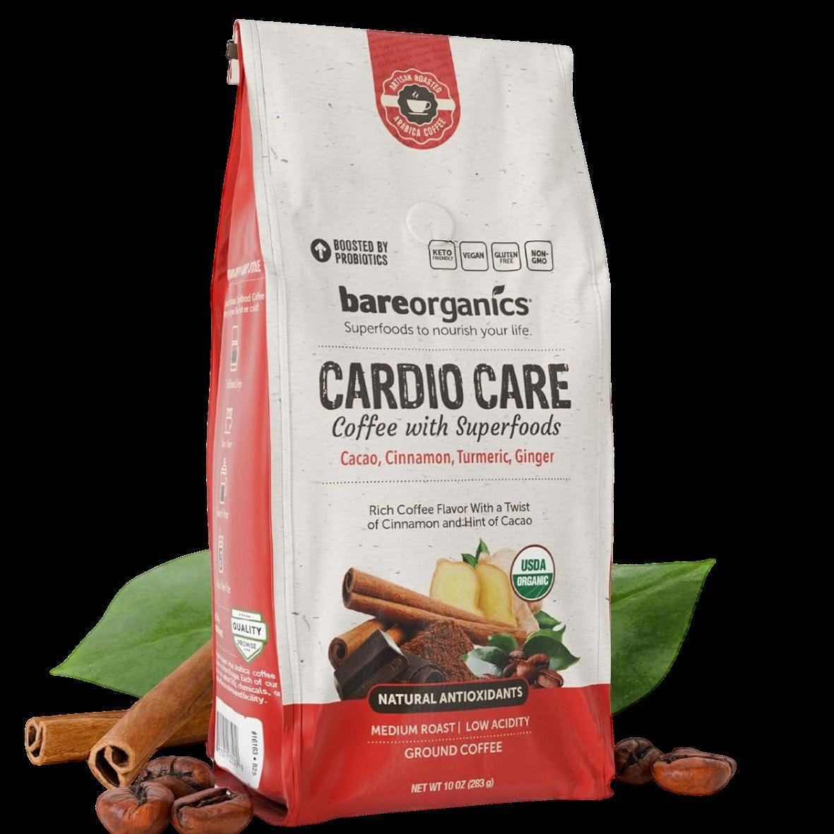 Organic Cardio Care Medium Roast Ground Coffee With Superfoods