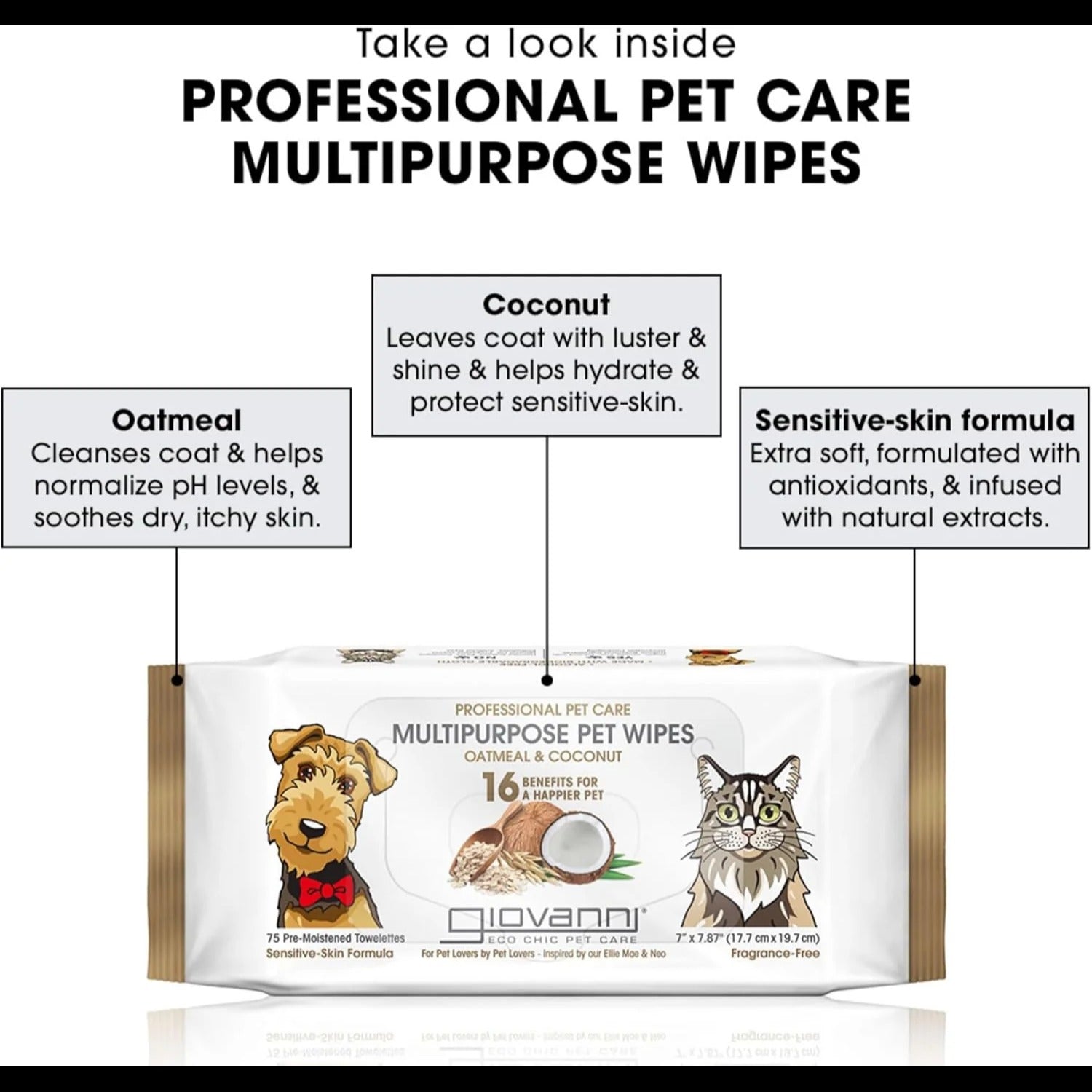 Oatmeal & Coconut Multipurpose Pet Wipes