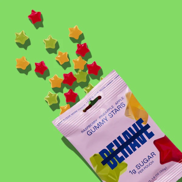 Behave Raspberry, Apple, & Pineapple Gummy Stars (6 Pack)