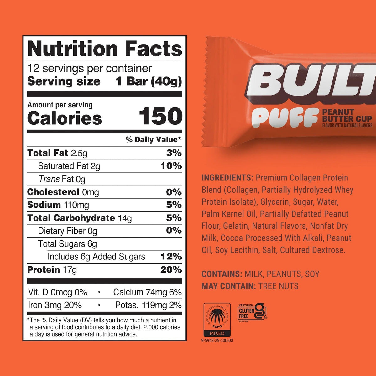 Peanut Butter Cup Puff Bars (12 CT)