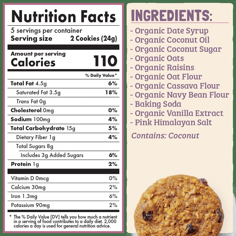 Organic Oatmeal Raisin Soft Baked Cookies