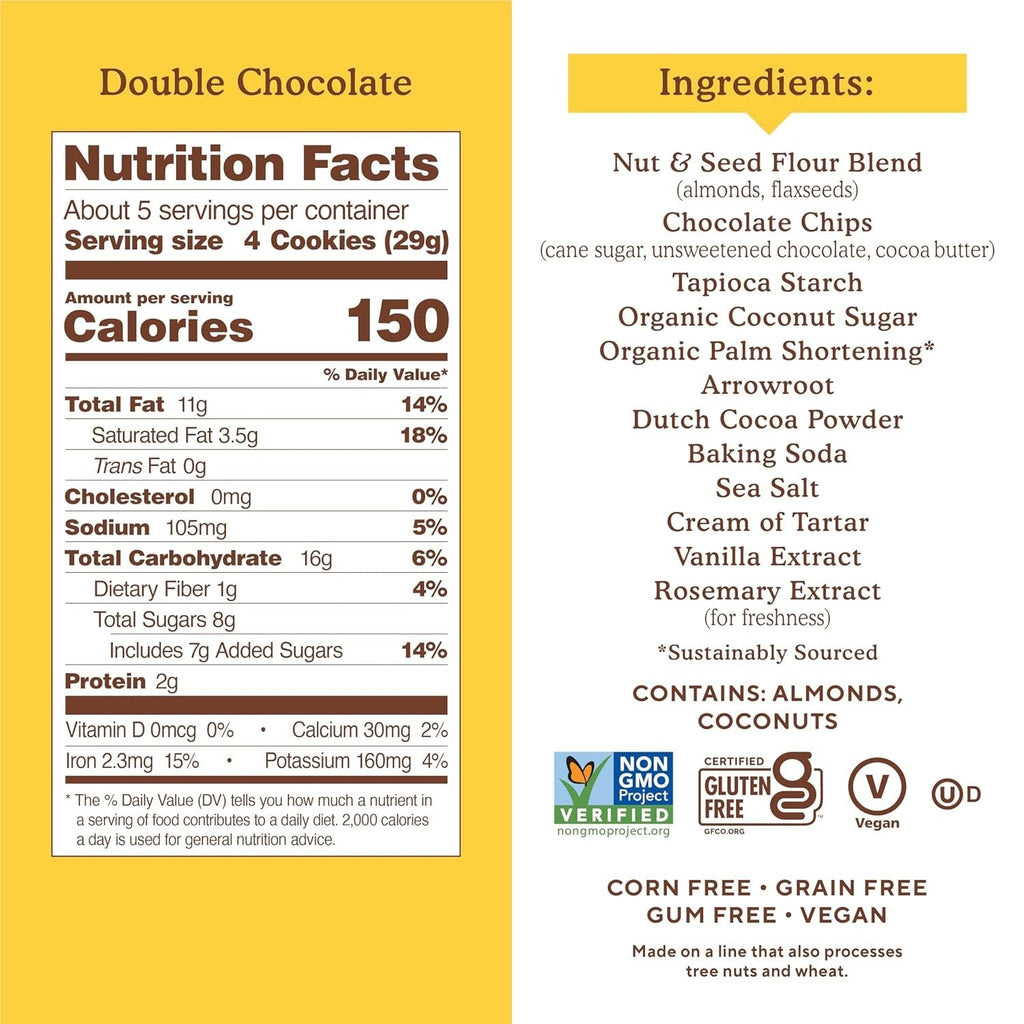 Double Chocolate Almond Flour Crunchy Cookies (3 Pack)