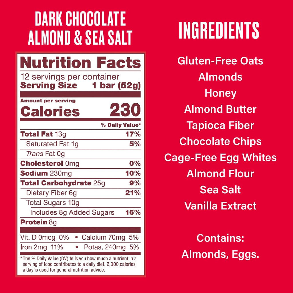 Soft Chewy Oat Bar - Dark Chocolate Almond & Sea Salt (12CT)