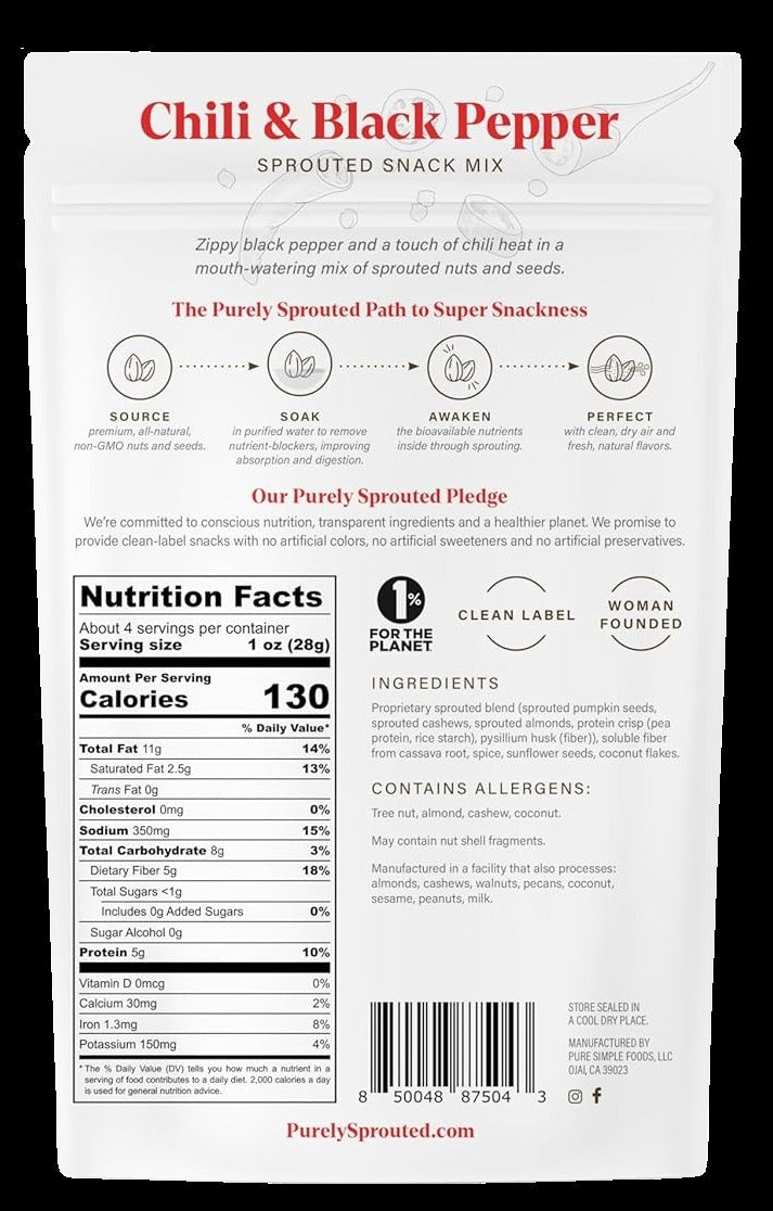 Chili & Black Pepper Sprouted Snack Mix