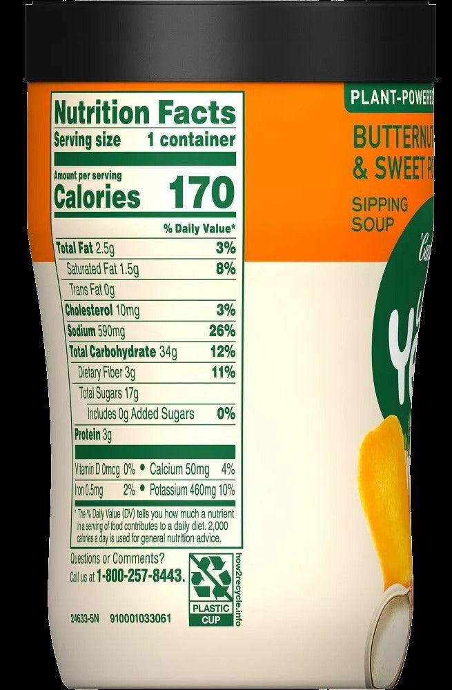Butternut Squash & Sweet Potato Microwavable Sipping Soup