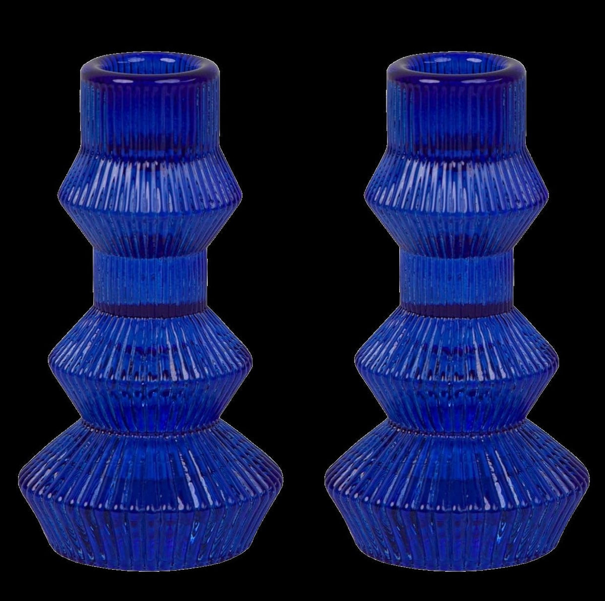 Cobalt Tapered Candle Holders (Set of 2)