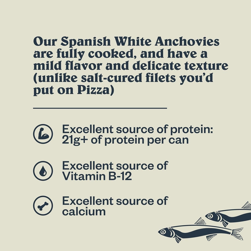 Roasted Garlic Spanish White Anchovies with Organic Olive Oil