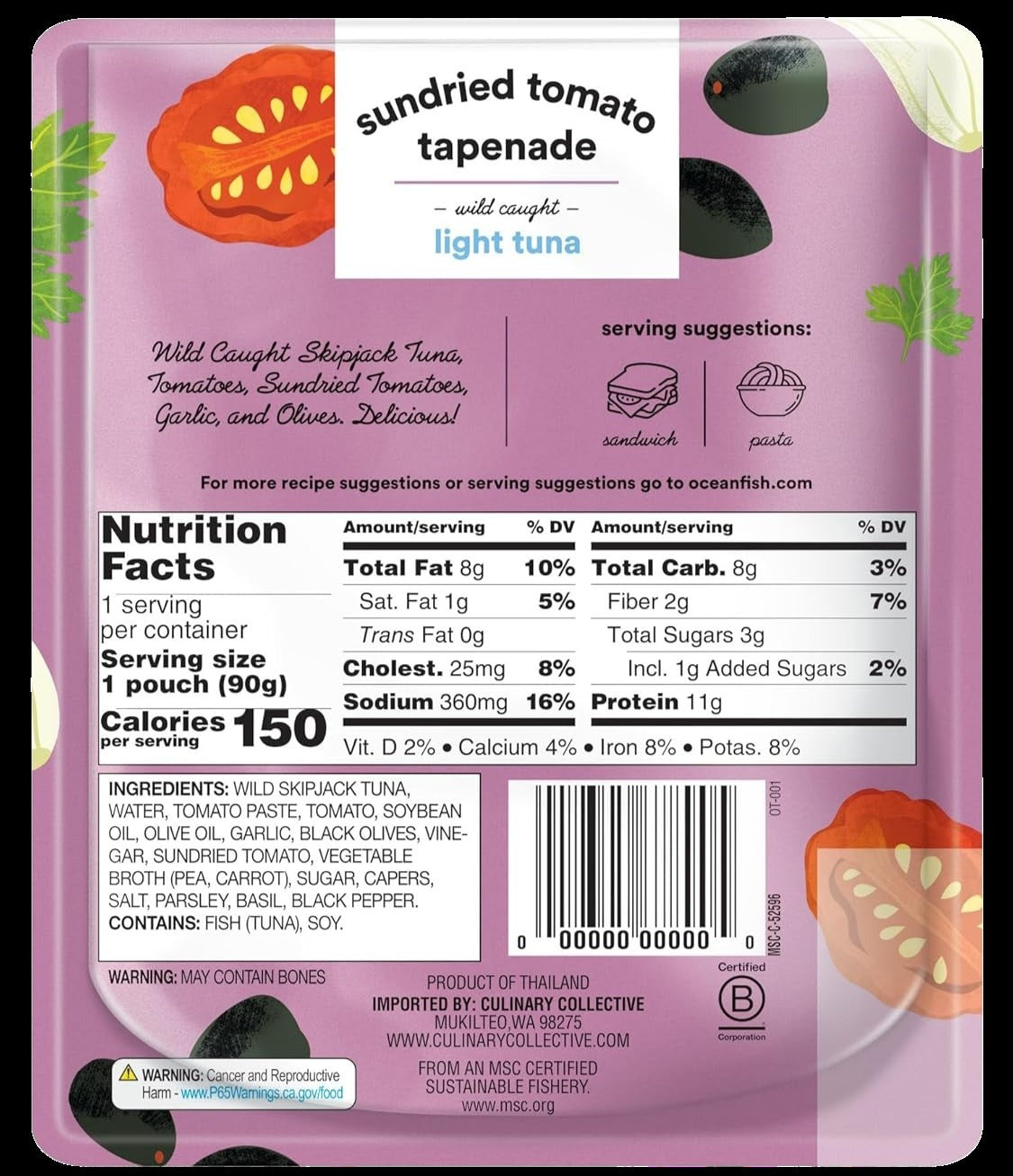 Tuna with Sundried Tomato Tapenade (24 Pack)