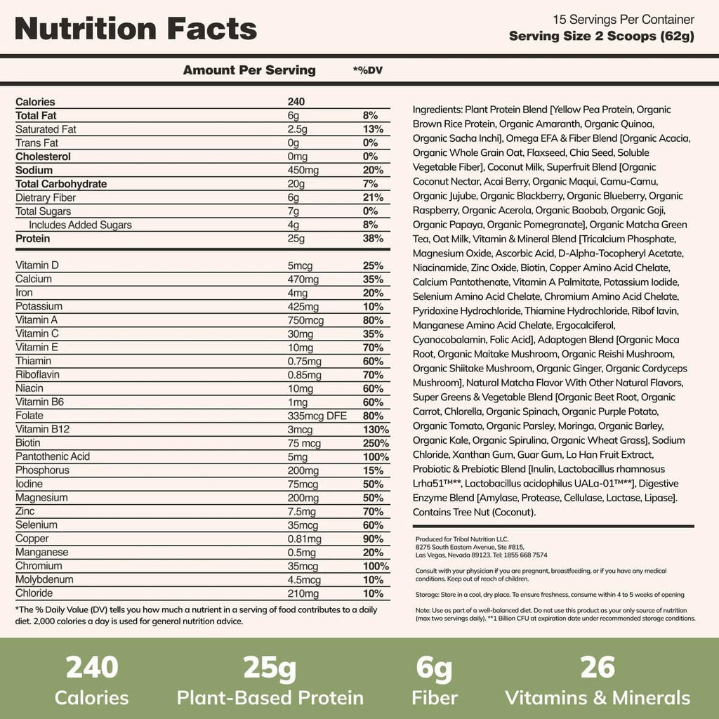All-In-One Plant Based Nutrition Shake - Matcha