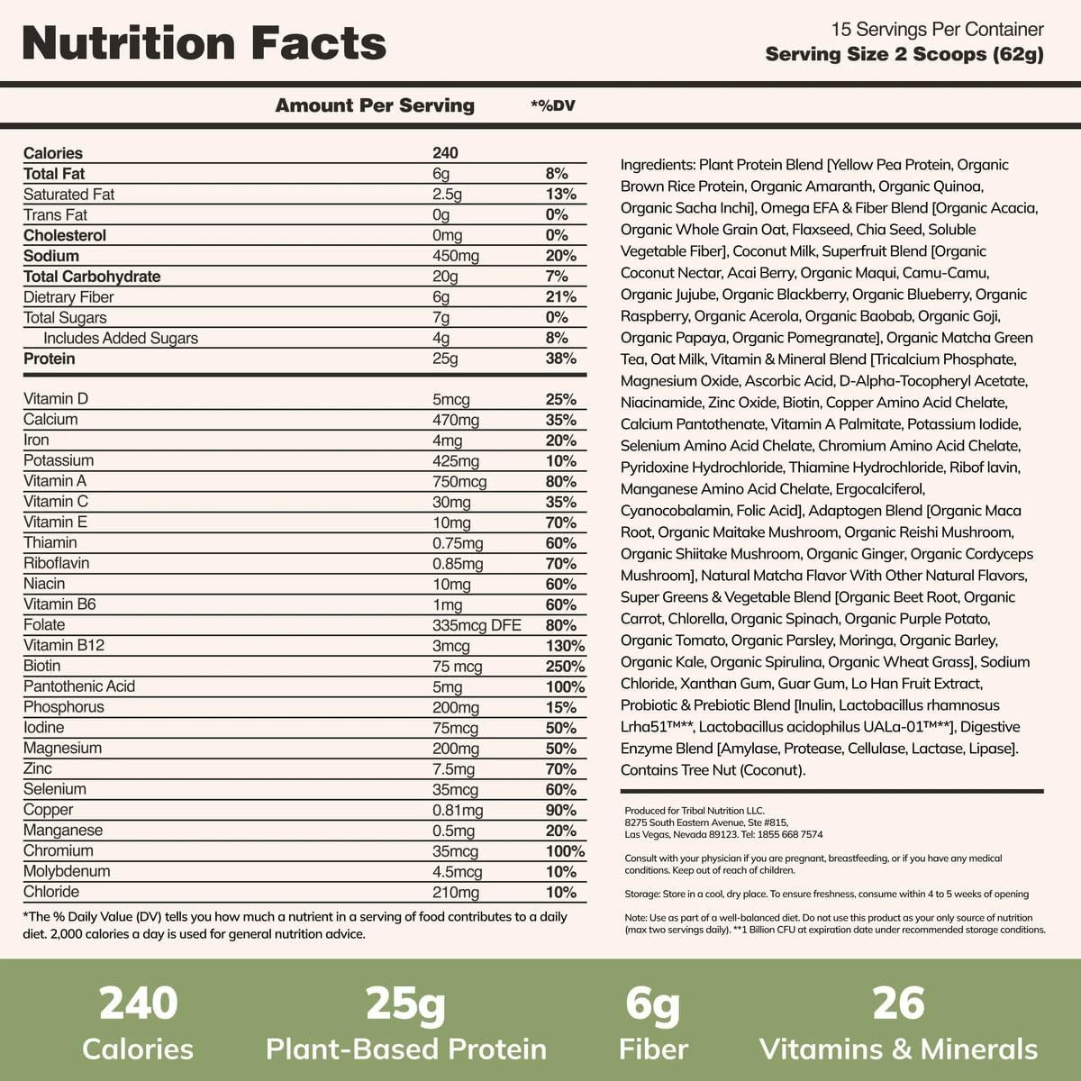 All-In-One Plant Based Nutrition Shake - Matcha