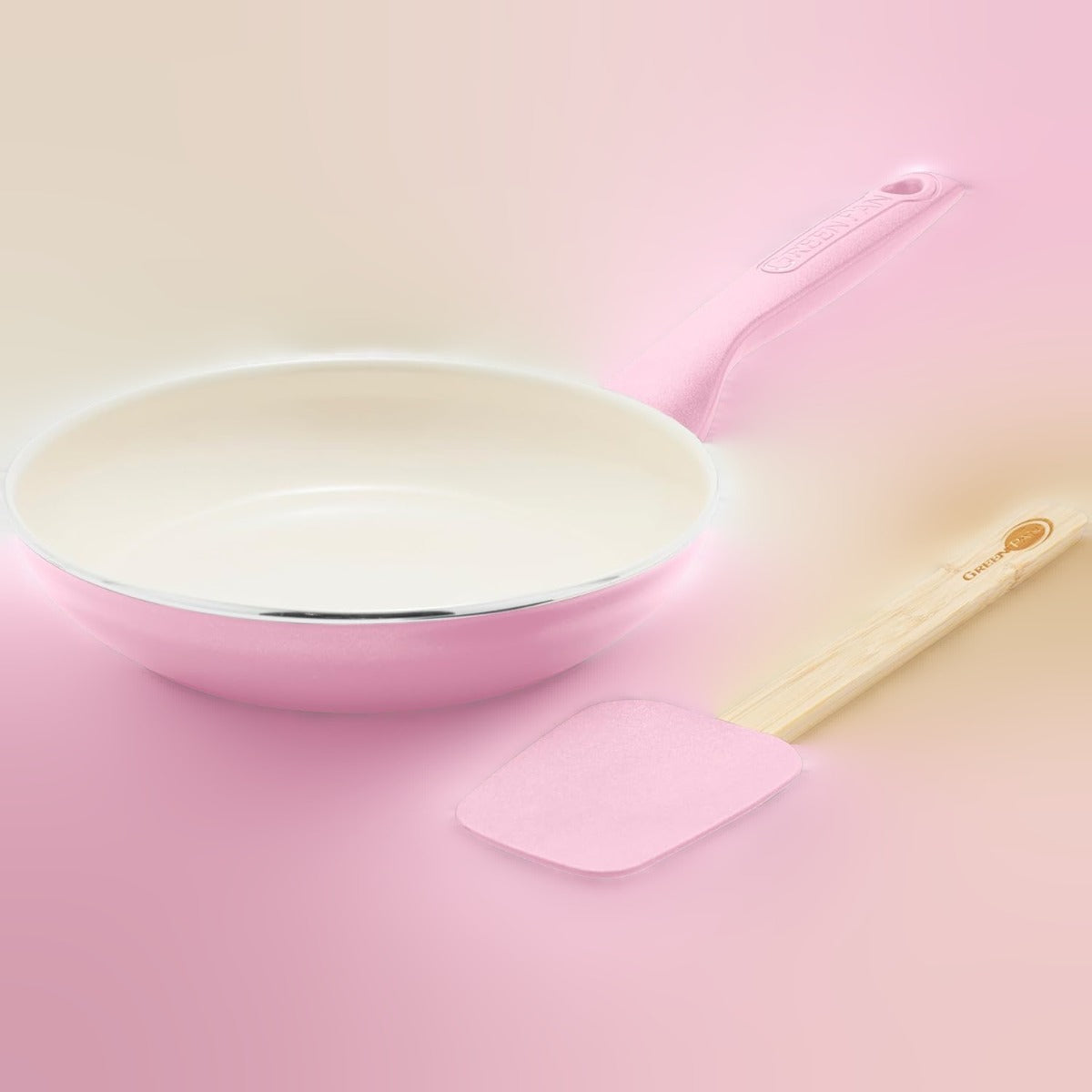 Rio Ceramic NS 8inches Fry Pan W/ Spatula - Pink