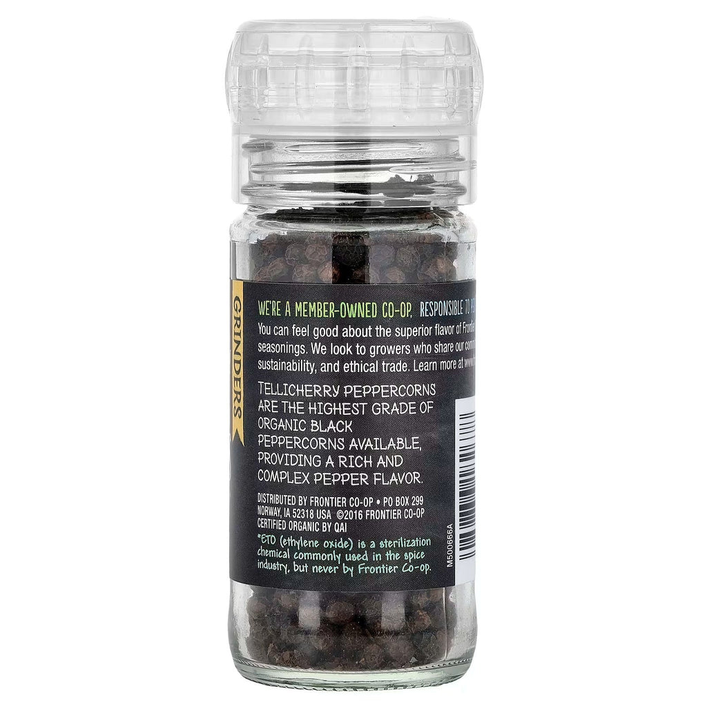 Organic Tellicherry Black Peppercorns with Grinder