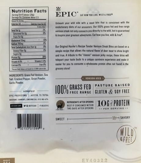 Venison Steak Bites Jerky