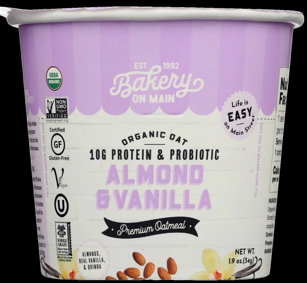 Organic Almond Vanilla Oatmeal Cup